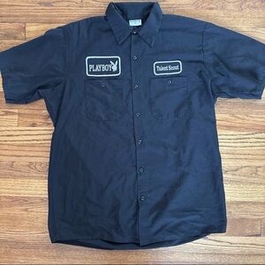 PLAYBOY Men's Black Button Down Shirt
